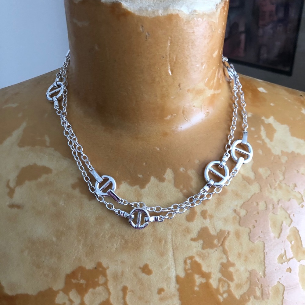 Silvertone Layering Necklace - image 3
